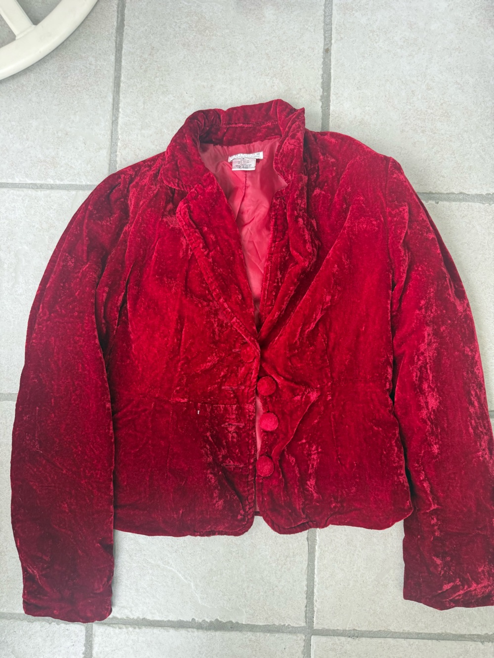 JohnPaulRichard Red Velvet Blazer Jacket